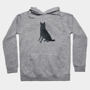 Belgian Malinois Shepherd, Black Dog Silhouette Hoodie